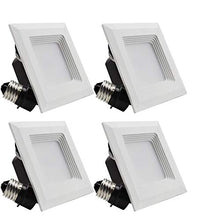 Load image into Gallery viewer, TORCHSTAR High CRI90+ 4 Inch Dimmable Retrofit LED Square Recessed Lighting Fixture, 9W (60W Equivalent), 5000K Daylight, 650lm, Recessed LED Downlight, 5 Years Warranty, Pack of 4

