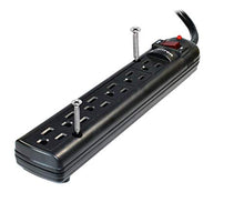 Load image into Gallery viewer, WELTRON - Wall Mount 6 Outlet Surge Protector Power Strip 25 ft. Black (WSP-600PLF-25BK)
