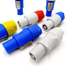 Load image into Gallery viewer, Davitu Connectors - The stage display LED power connector nac3 3pin audio plug connectors - (Color: white plug, Pins: Blue cap)
