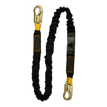 Load image into Gallery viewer, Fusion Climb 4ft 48&quot;x2&quot; Internal Shock Absorbing Fall Protection Safety Lanyard with Steel Snap Hooks 23kN Black
