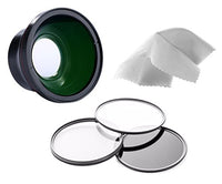 0.43X High Definition Super Wide Angle Lens w/Macro Compatible with Panasonic HC-VX870 + Filters