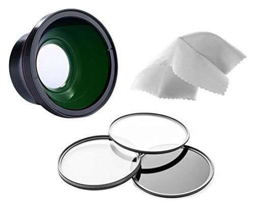 0.43X High Definition Super Wide Angle Lens w/Macro Compatible with JVC GY-HM200 + Filters (62mm)