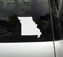 Load image into Gallery viewer, Applicable Pun Missouri State Shape - The Show Me State - White Vinyl Decal Sticker for Car, MacBook, Laptop, Tablet and More (6 Inch)
