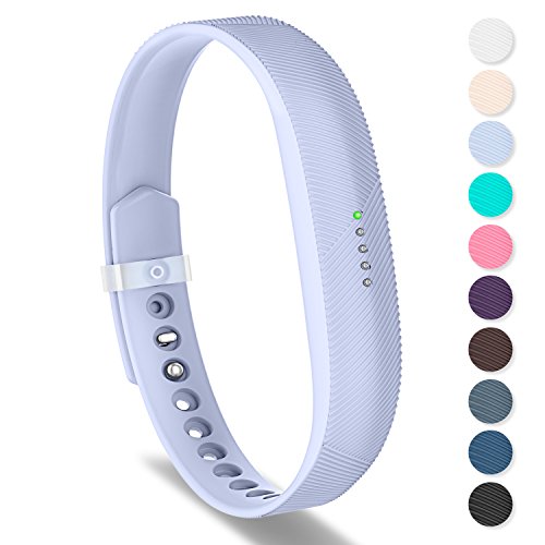 Greeninsync Compatible with Fit bit Bands for Flex 2,Sports Silicone Replacement Wristbands Strap with Metal Clasps and Fasteners for Flex 2 Fitness Smart Watch Small Lavender for Women Girls