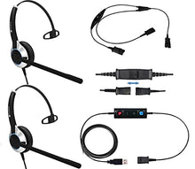 Load image into Gallery viewer, Deluxe USB Headset Training Solution (Includes 2 x TruVoice HD-500 Headset with Noise Canceling Microphone, USB Cable and Training Y Cable)
