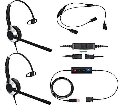 Deluxe USB Headset Training Solution (Includes 2 x TruVoice HD-500 Headset with Noise Canceling Microphone, USB Cable and Training Y Cable)
