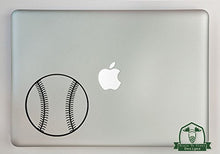 Load image into Gallery viewer, Baseball Vinyl Decal Sized to Fit A 11&quot; Laptop - Black
