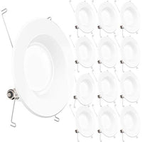 Sunco Lighting 12 Pack 5/6 Inch LED Recessed Downlight, Smooth Trim, Dimmable, 13W=75W, 965 LM, 5000K Daylight, Damp Rated, Simple Retrofit Installation - UL + Energy Star