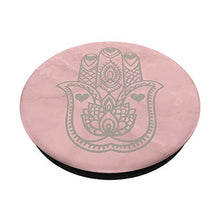 Load image into Gallery viewer, Hamsa with Hearts - Rose Pink - Gift for Valentine&#39;s Day PopSockets PopGrip: Swappable Grip for Phones &amp; Tablets
