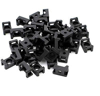 AKOAK 100 Pack Black Plastic Wire Buddle Cable Tie Mount Saddle Holder Cable Mount Saddle Base (Hole Dia 6mm)