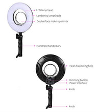 Load image into Gallery viewer, 10-inch Stepless Dimmable LED Ring Light Kitwith Stand 24W 5500K Output Hot Shoe Adapter for Outdoor Shooting Live Streaming Make Up
