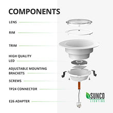 Load image into Gallery viewer, Sunco Lighting 10 Pack 4 Inch LED Recessed Downlight, Baffle Trim, Dimmable, 11W=40W, 3000K Warm White, 660 LM, Damp Rated, Simple Retrofit Installation - UL + Energy Star
