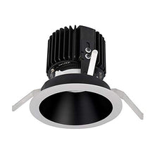 Load image into Gallery viewer, WAC Lighting R4RD2T-F830-BKWT Volta - 6.39&quot; 36W 45 3000K 85CRI 1 LED Round Regressed Trim with Light Engine, Black White Finish with Textured Glass
