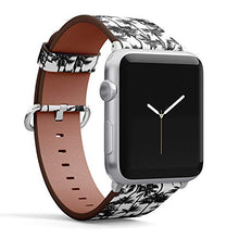 Load image into Gallery viewer, Compatible with Small Apple Watch 38mm, 40mm, 41mm (All Series) Leather Watch Wrist Band Strap Bracelet with Adapters (Black Palm Trees Isolated)
