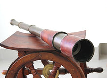 Load image into Gallery viewer, 35&quot; Handheld Brass Telescope Leather Covered Nautical Collector - Unique Handmade Design by Indian Artisan Antiques Long Tube Handmade Vintage Collectible scopes
