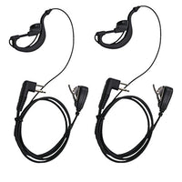 Lsgoodcare 2 Pin Advanced G Shape Earhook Police Headset Headset Earphone PTT and Mic Compatible for Motorola Two Way Radio CP040 CP200 CP100 CLS1110 GP2000 VL50 Security Walkie Talkie,Pack of 2