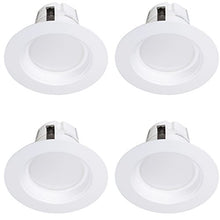 Load image into Gallery viewer, 4&quot;-Inch 850 Lumens Maxxima Dimmable LED Retrofit Downlight 4000K Neutral White, 850 Lumens Energy Star, 75 Watt Equivalent Straight E26 connection Cable (Pack of 4)
