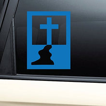 Load image into Gallery viewer, Nashville Decals Christian Cross Jesus Christ Golgotha Vinyl Decal Laptop Car Truck Bumper Window Sticker - Blue
