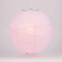 Cultural Intrigue Luna Bazaar Premium Paper Lantern Lamp Shade (14-Inch, Free-Style Ribbed, Bambina Pink) - Chinese/Japanese Hanging Decoration - for Parties, Weddings, and Homes