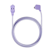 Load image into Gallery viewer, Globe Electric 22892 Designer Series 9-ft Fabric Extension Cord, 3 Polarized Outlets, Right Angle Plug, 125 Volts, Metallic Purple
