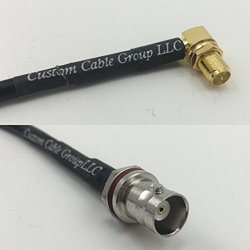 12 inch RG188 RP-SMA FEMALE ANGLE to BNC FEMALE SM BULKHEAD Pigtail Jumper RF coaxial cable 50ohm Quick USA Shipping