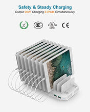 Load image into Gallery viewer, iPad Charging Station, Unitek 96W 10-Port USB Charging Dock Hub with Quick Charge 3.0, Charging Stand Compatible Multiple Device, Charging 8 iPads Simultaneously - White [Upgraded Divider]
