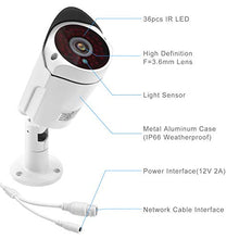 Load image into Gallery viewer, JideTech 5MP POE Outdoor IP Security Camera, 65ft IR Night Vision Motion Detection IP66 Waterproof
