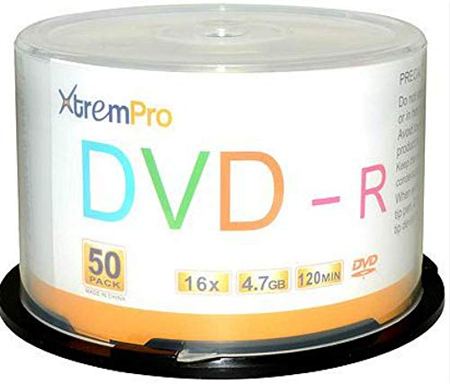 XtremPro DVD-R 16X 4.7GB 120Min DVD 50 Pack Blank Discs in Spindle - 11032