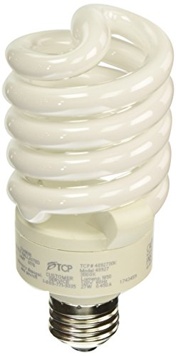 TCP 4892730k CFL Pro A - Lamp - 100 Watt Equivalent (27W) Warm White (3000K) Full Spring Lamp Light Bulb
