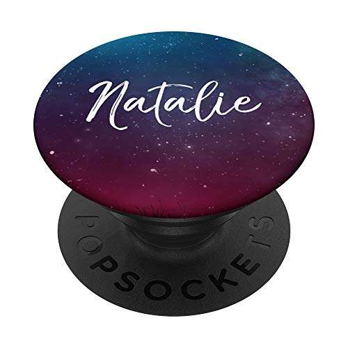Natalie Name Personalized Cute Women Girl Universe Gift PopSockets Grip and Stand for Phones and Tablets