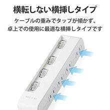 Load image into Gallery viewer, ELECOM Energy Saving Power Strip with Individual Switch Swing Plug 4 Outlet 2m [White] T-E5C-2420WH (Japan Import)
