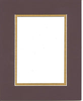 24x36 Maroon & Gold Double Picture Mats with White Core, for 20x30 Pictures