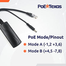 Load image into Gallery viewer, PoE Texas IEEE 802.3af 12v Splitter - Power Over Ethernet Single PoE Splitter 12v 12w Gigabit Data - Active Opto-Isolated Protection for 12 Volt DC Powered Devices, IP Camera, Foscam, Arduino
