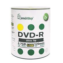 Load image into Gallery viewer, Smartbuy 500-disc 4.7gb/120min 16x DVD-R White Top Blank Data Recordable Media Disc
