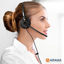 Load image into Gallery viewer, Arama Phone Headset RJ9 with Noise Canceling Mic Telephone Headset Compatible with Polycom Mitel ShoreTel Plantronics Fanvil Alcatel-Lucent HUWEI NEC Siemens Aastra Landline Deskphones
