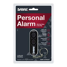 Load image into Gallery viewer, SABRE Self-Defense Safety LOUD Dual Siren PA-01 Key Ring, 120dB, Audible Up To 1,280 Feet (390 Meters), Simple Operation, Reusable, One Size, Black Personal Alarm
