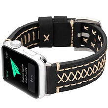 Load image into Gallery viewer, Compatible with Apple Watch Band 38mm 40mm, [Vintage Hand-Stitched Thread] Genuine Leather Watch Strap Replacement Wristband Bracelet for Apple Watch Series 4 (40mm) Series 3 Series 2 Series 1 (38mm)
