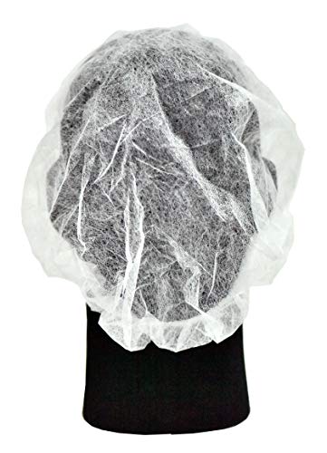 G & F Products 13040-100 Disposable Bouffant Caps Hair Net, Spun-Bonded Polypropylene, Non-Woven, Medical, Labs, Nurse, Tattoo, Food Service, Health, Hospital, White, 100/Sleeve