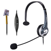 Callez C300Y1 Corded Telephone Headset Mono with Noise Cancelling Mic, Compatible for Yealink T19P T20P T21P T22P T41 Avaya 1608 9608 9611 Grandstream GXP1400 Panasonic KXT Snom Cisco IP Phones