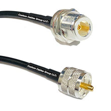 Load image into Gallery viewer, 50 feet RFC195 KSR195 Silver Plated N Female Bulkhead to PL259 UHF Male RF Coaxial Cable
