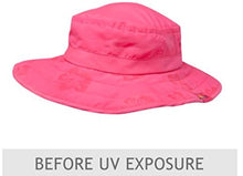 Load image into Gallery viewer, Sun Protection Zone Kids UPF 50+ Safari Sun Hat, Pink Flowers, Uv Sun Protective, Lightweight, Straps, One Size
