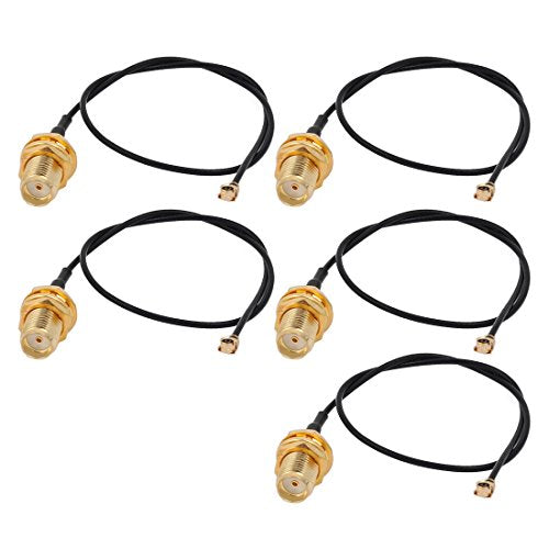 Aexit 5pcs RF1.13 Distribution electrical IPEX 1.0 to SMA Female Connector Antenna WiFi Pigtail Cable 20cm