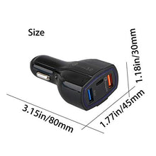 Load image into Gallery viewer, 48W 3-Port [One Type-C Port] Adaptive Fast USB DC Car Charger Quick Charge Smart Detect Port Compact [Black] Compatible with LG Q6 - LG Q7 Plus - LG Stylo 2 - LG Stylo 2 Plus - LG Stylo 2 V
