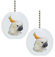 Load image into Gallery viewer, Set of 2 Cockatoo Parrot Solid Ceramic Fan Pulls

