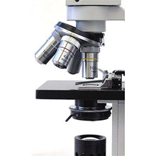 Load image into Gallery viewer, AmScope D120C-MS Dual-View Compound Monocular Microscope, WF10x and WF25x Objectives, 40X-2500X Magnification, Brightfield, 1.25 NA Abbe Condenser, Mechanical Stage
