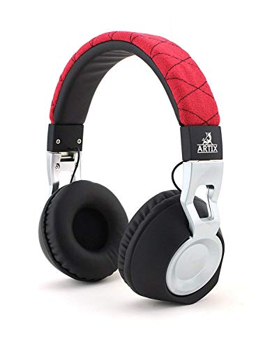 ARTIX CL650 Headphones On-Ear Wired Earphones, Lightweight, Foldable, Adjustable Headset w/Built in Microphone for Travel, Sport, Kids, Teen Adult (Red)