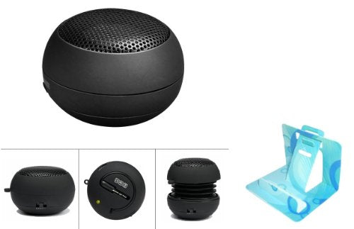 PHONIL Universal Mini Portable Music Speaker Rechargeable Pop Up Hamburger Capsule Design for Virgin Mobile Motorola Triumph (Comes with Universal Phone Stand)
