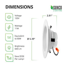 Load image into Gallery viewer, Sunco Lighting 6 Pack 4 Inch LED Recessed Downlight, Baffle Trim, Dimmable, 11W=40W, 5000K Daylight, 660 LM, Damp Rated, Simple Retrofit Installation - UL + Energy Star
