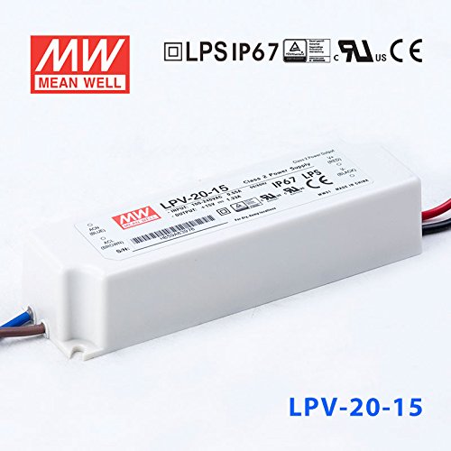 MeanWell LPV-20-15 Power Supply 20W 15V IP67