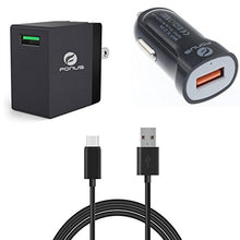 Load image into Gallery viewer, 3-in-1 Adaptive Fast Home Car Charger 6ft Long USB Cable Type-C [USB-C] Wire [Black] for Verizon ASUS ZenFone AR - Verizon ASUS Zenfone V - Verizon ASUS ZenFone V Live
